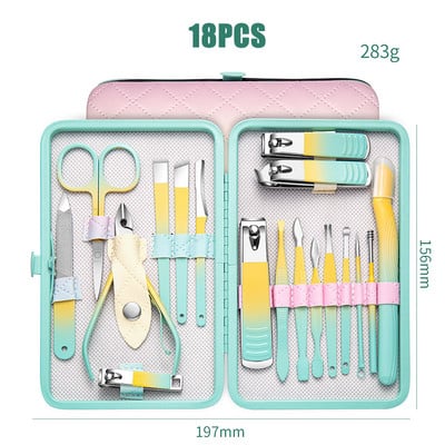 Novi set rezača za nokte iz 2023. Set škarica za nokte od nehrđajućeg čelika sa sklopivom torbom Kompleti rezača za manikuru Škare Šminka Alat za uljepšavanje