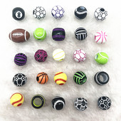 10-20 tk sportragbi tennis korvpall jalgpall võrkpall helmed vahetükk akrüülhelmed ehete tegemiseks ise käevõru kaelakee