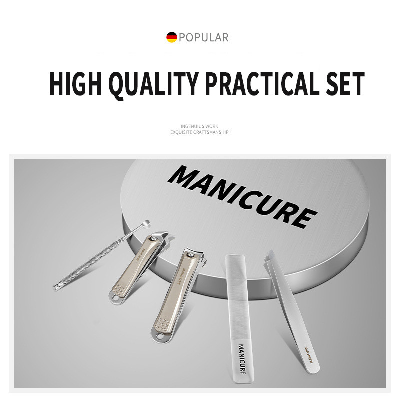 Set de manichiură Foarfece de calitate chirurgicală Mașină de tăiat unghii anti stropire Instrument Set de pedichiură Kit portabil de călătorie pentru acasă Foarfecă de unghii