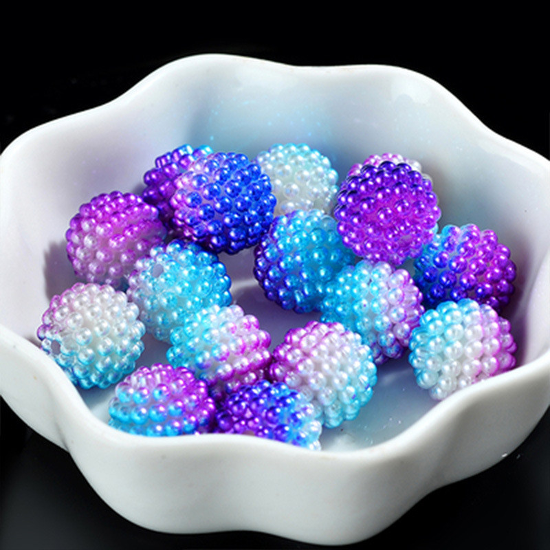 12/20 mm razmak Višebojni gradijent Akril Bayberry imitacija bisera Okrugle labave perle Ogrlica Narukvica Izrada nakita