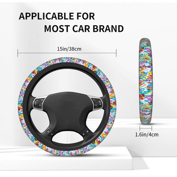 Калъф за волан на автомобил със сърце, 38 см, неплъзгащ се графити Elastische Car-styling Автомобилни аксесоари