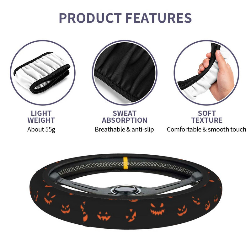 Happy Halloween auto rooliratta kate 38 cm libisemisvastane Pumpkin Terror rooliratta kaitsekate Auto autotarvikud