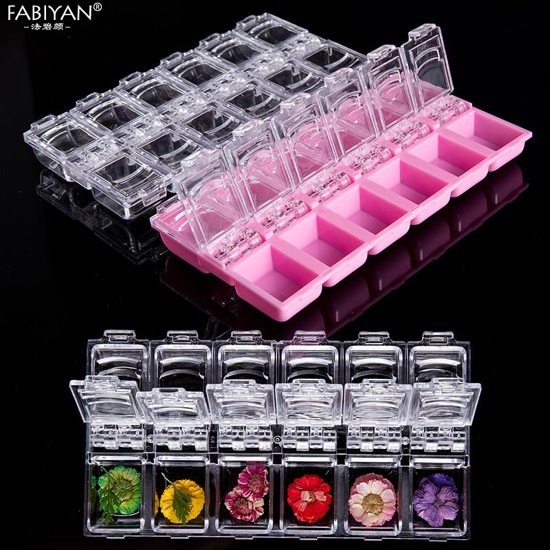 12 Grid Nail Art Πλαστικό Άδειο Κουτί Αποθήκευση Rhinestone Gem Crystal Glitter Beads Αξεσουάρ Διακόσμηση Organizer Θήκη δοχείου