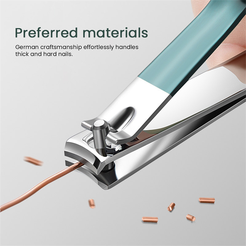 Uus maniküürikomplekt, lõigatud küüned kaldküünelõikuriga küüneviilikomplekt meeste ja naiste isikuhooldusvahendid volditud nahkpakendiga