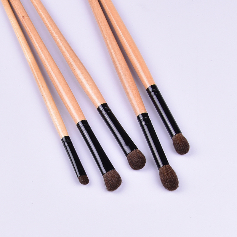 Υψηλής ποιότητας βούρτσα ματιών τρίχας 5 αλόγων Μεγάλη εφαρμογή βούρτσα σκιάς λοξή βούρτσα σκιάς ματιών Λεπτομέρεια βούρτσα σκιάς ματιών κούτσουρο μαύρο