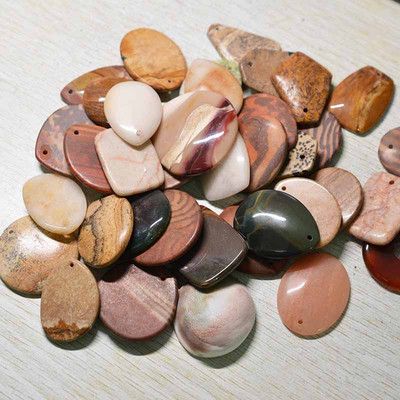 FLTMRH 1τμχ Φυσική Πέτρα Οβάλ Κολιέ με πέτρα από μουστάρδα Γούρια Κρεμαστό κόσμημα Κατασκευή DIY Μέγεθος κολιέ