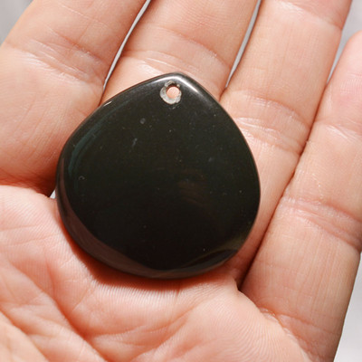 FLTMRH 1τμχ Φυσική Πέτρα Οβάλ Κολιέ με πέτρα από μουστάρδα Γούρια Κρεμαστό κόσμημα Κατασκευή DIY Μέγεθος κολιέ