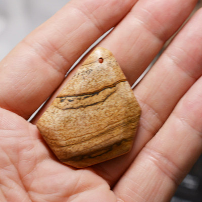 FLTMRH 1τμχ Φυσική Πέτρα Οβάλ Κολιέ με πέτρα από μουστάρδα Γούρια Κρεμαστό κόσμημα Κατασκευή DIY Μέγεθος κολιέ