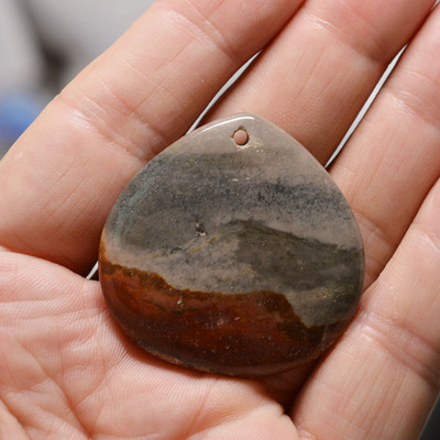 FLTMRH 1τμχ Φυσική Πέτρα Οβάλ Κολιέ με πέτρα από μουστάρδα Γούρια Κρεμαστό κόσμημα Κατασκευή DIY Μέγεθος κολιέ