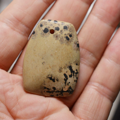 FLTMRH 1τμχ Φυσική Πέτρα Οβάλ Κολιέ με πέτρα από μουστάρδα Γούρια Κρεμαστό κόσμημα Κατασκευή DIY Μέγεθος κολιέ