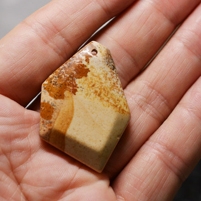 FLTMRH 1τμχ Φυσική Πέτρα Οβάλ Κολιέ με πέτρα από μουστάρδα Γούρια Κρεμαστό κόσμημα Κατασκευή DIY Μέγεθος κολιέ