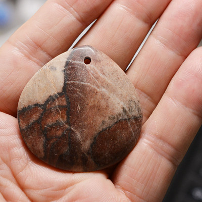 FLTMRH 1τμχ Φυσική Πέτρα Οβάλ Κολιέ με πέτρα από μουστάρδα Γούρια Κρεμαστό κόσμημα Κατασκευή DIY Μέγεθος κολιέ