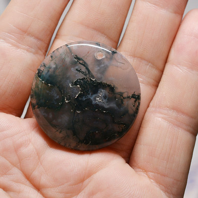 FLTMRH 1τμχ Φυσική Πέτρα Οβάλ Κολιέ με πέτρα από μουστάρδα Γούρια Κρεμαστό κόσμημα Κατασκευή DIY Μέγεθος κολιέ