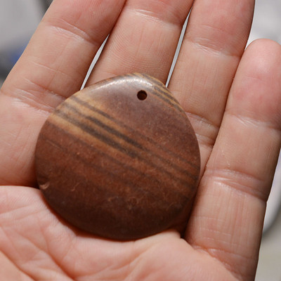 FLTMRH 1τμχ Φυσική Πέτρα Οβάλ Κολιέ με πέτρα από μουστάρδα Γούρια Κρεμαστό κόσμημα Κατασκευή DIY Μέγεθος κολιέ