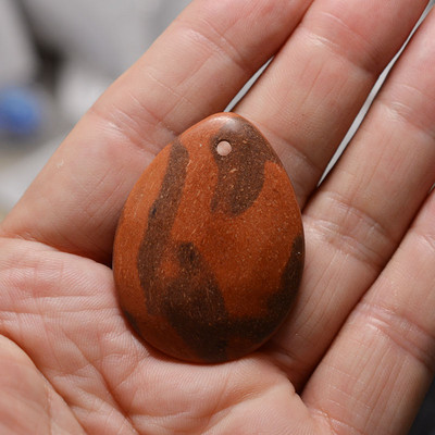 FLTMRH 1τμχ Φυσική Πέτρα Οβάλ Κολιέ με πέτρα από μουστάρδα Γούρια Κρεμαστό κόσμημα Κατασκευή DIY Μέγεθος κολιέ