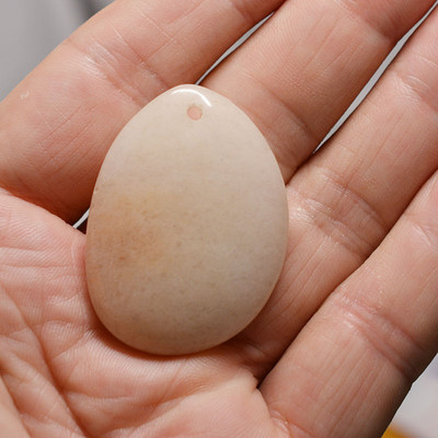 FLTMRH 1τμχ Φυσική Πέτρα Οβάλ Κολιέ με πέτρα από μουστάρδα Γούρια Κρεμαστό κόσμημα Κατασκευή DIY Μέγεθος κολιέ