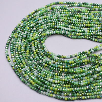 Rohelist värvi 2 mm rondelliga lihvitud kristallist klaashelmed lahtised vahehelmed ehete valmistamiseks DIY kaelakee käevõru