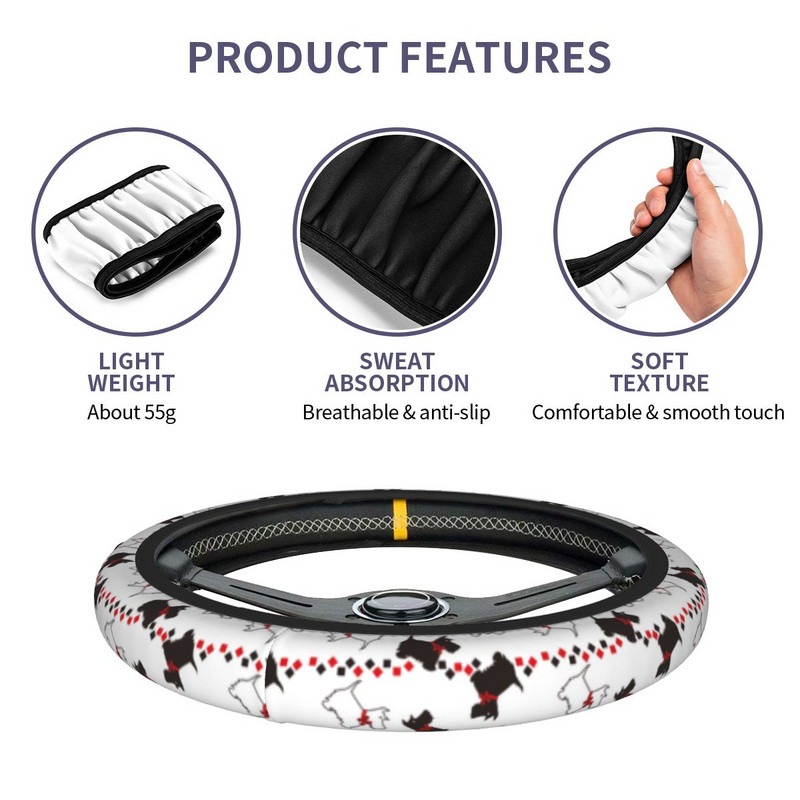 Scottie Dogs auto rooliratta kate 37-38 Pehme kingitus loomade koerte armastajatele rooliratta kaitsekate Auto autotarvikud