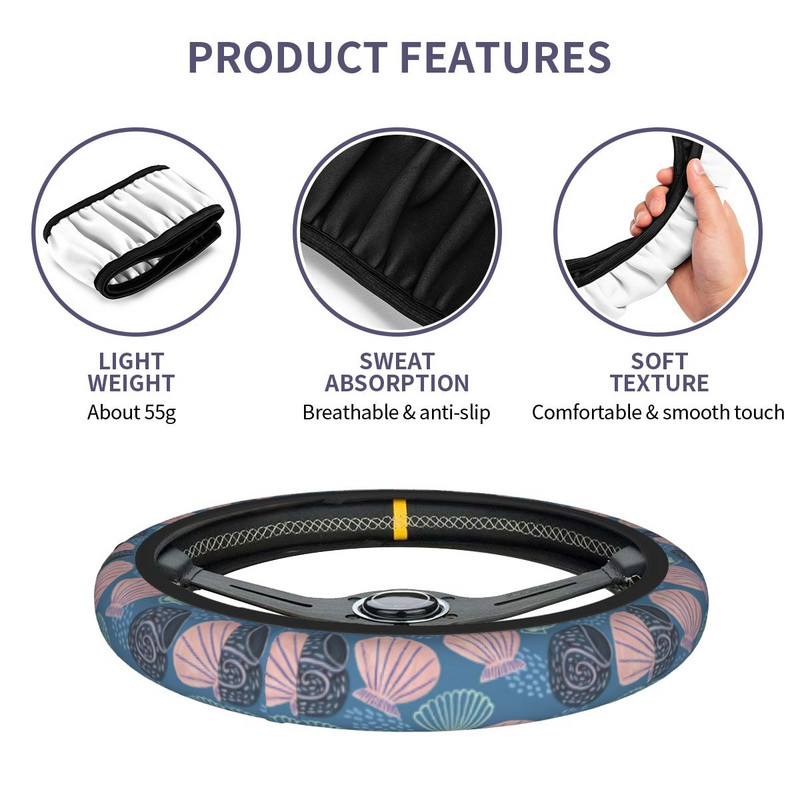 38 cm auto rooliratta kate Seashells Sea Ocean palmik rooliratta kaanel Autodekoratsioon rooliratta tarvikud