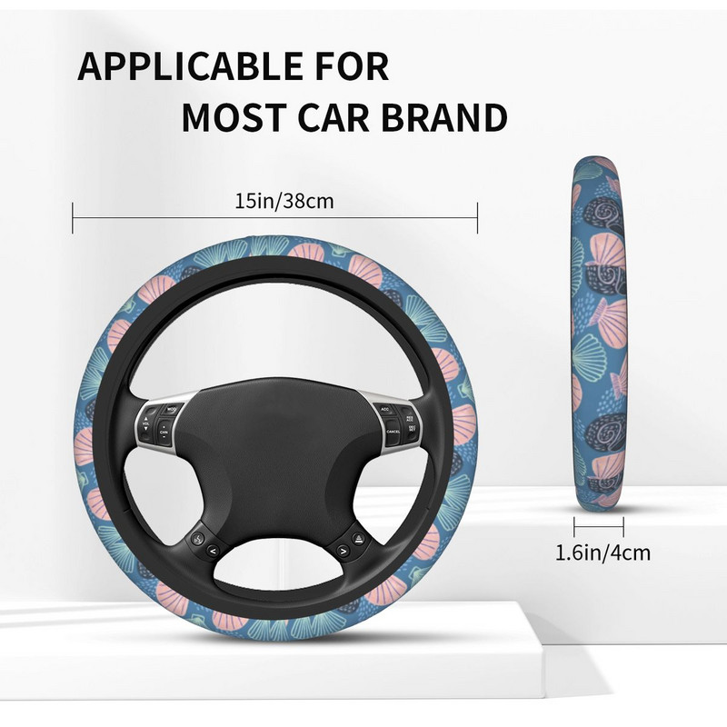 38 cm auto rooliratta kate Seashells Sea Ocean palmik rooliratta kaanel Autodekoratsioon rooliratta tarvikud