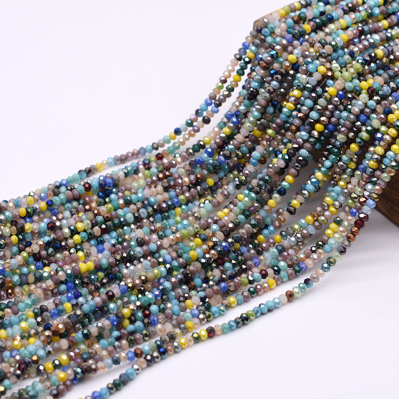 Kevadvärv 2mm Rondelle Shape Mix Color Hulgimüük Kristallklaashelmed Strand lahtised vahehelmed ehete valmistamiseks isetegemine