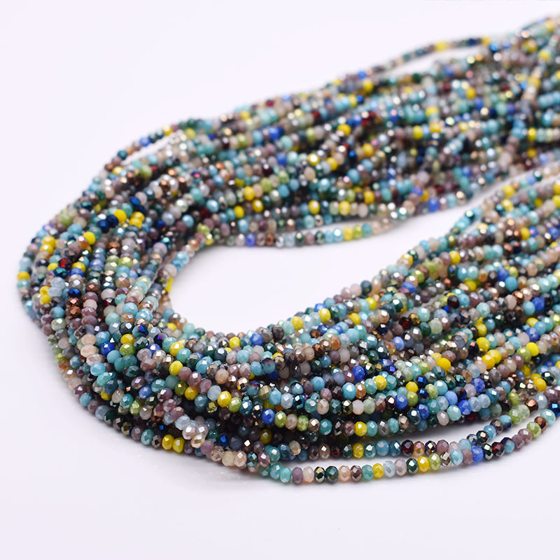 Kevadvärv 2mm Rondelle Shape Mix Color Hulgimüük Kristallklaashelmed Strand lahtised vahehelmed ehete valmistamiseks isetegemine