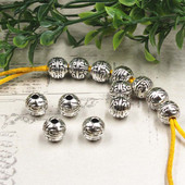 30 tk/partii Käsitsi valmistatud käevõru helmed aksessuaarid 7 mm ümmargused tiibeti hõbedased vahehelmed helmed ehete valmistamine dekoratiivvõlusid