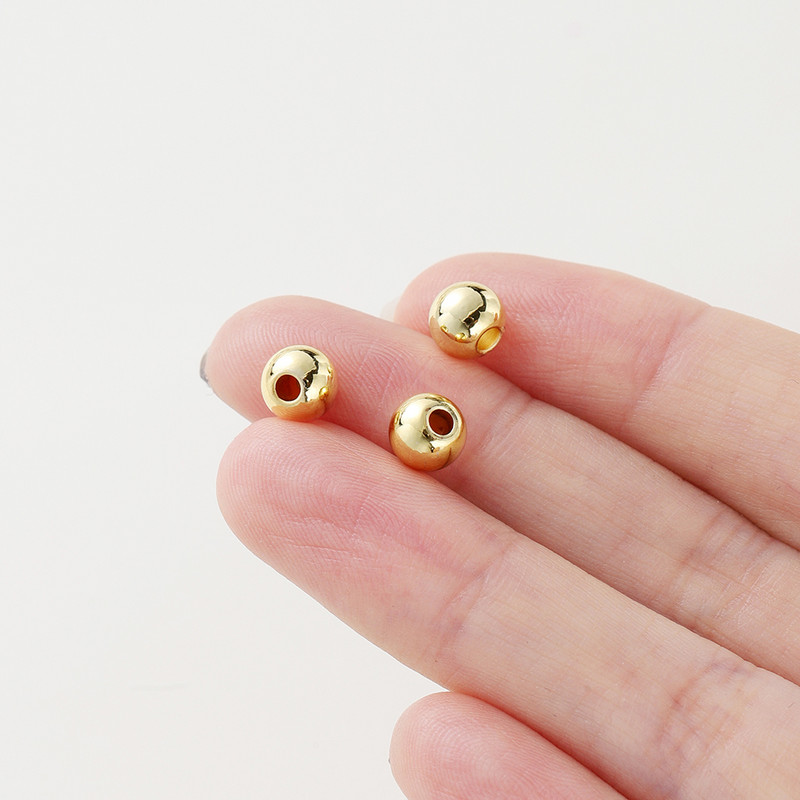 20-100 tk/partii 14K 18K kullatud plaatinaga kaetud ümmargune lahtine vaherõngas vaskhelmed otsahelmed meisterdamise jaoks ehete kaelakee pärlimistarvikud