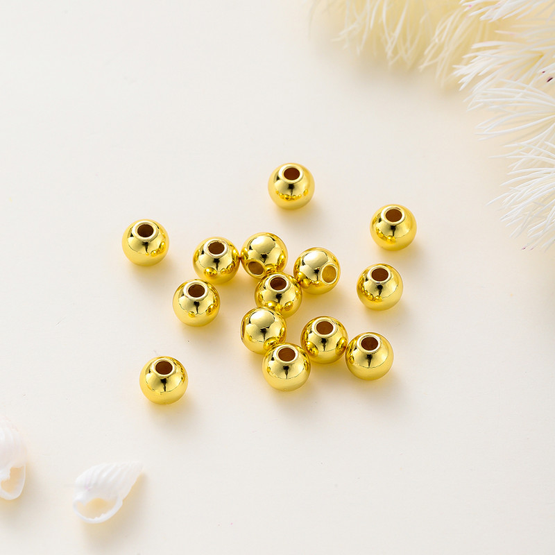 20-100 tk/partii 14K 18K kullatud plaatinaga kaetud ümmargune lahtine vaherõngas vaskhelmed otsahelmed meisterdamise jaoks ehete kaelakee pärlimistarvikud