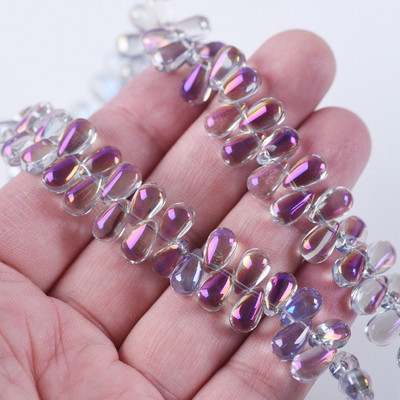 Κρυστάλλινο γυαλί 6x10mm Σχήμα δάκρυ Χαλαρά μενταγιόν μενταγιόν Χάντρες για την κατασκευή κοσμημάτων χειροτεχνίας DIY