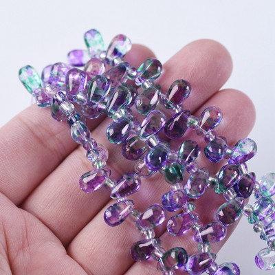 Κρυστάλλινο γυαλί 6x10mm Σχήμα δάκρυ Χαλαρά μενταγιόν μενταγιόν Χάντρες για την κατασκευή κοσμημάτων χειροτεχνίας DIY