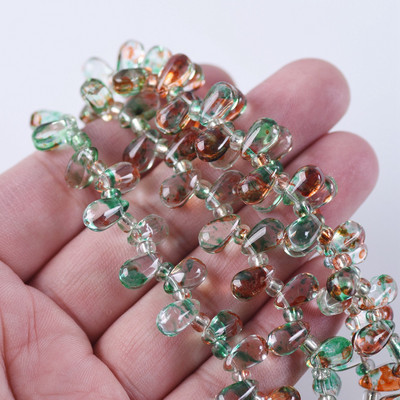 Κρυστάλλινο γυαλί 6x10mm Σχήμα δάκρυ Χαλαρά μενταγιόν μενταγιόν Χάντρες για την κατασκευή κοσμημάτων χειροτεχνίας DIY