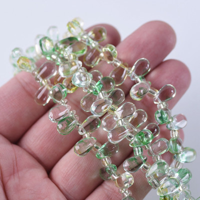 Κρυστάλλινο γυαλί 6x10mm Σχήμα δάκρυ Χαλαρά μενταγιόν μενταγιόν Χάντρες για την κατασκευή κοσμημάτων χειροτεχνίας DIY