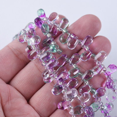 Κρυστάλλινο γυαλί 6x10mm Σχήμα δάκρυ Χαλαρά μενταγιόν μενταγιόν Χάντρες για την κατασκευή κοσμημάτων χειροτεχνίας DIY