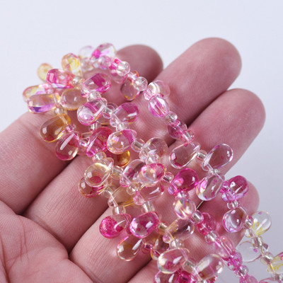 Κρυστάλλινο γυαλί 6x10mm Σχήμα δάκρυ Χαλαρά μενταγιόν μενταγιόν Χάντρες για την κατασκευή κοσμημάτων χειροτεχνίας DIY