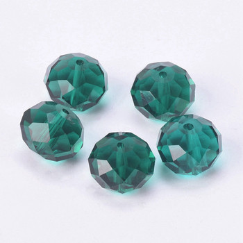 Rondelle Faceted Czech Crystal Glass Peacock Green Color 3mm 4mm 6mm 8/10/12/16 18mm Loose Spacer Beads for Jewelry Making DIY