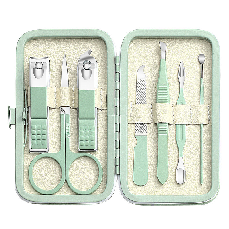 Σετ νυχοκόπτη 7 τεμαχίων Μεγάλο ανοιγόμενο εργαλείο μανικιούρ Unisex μίνι συμπαγές δώρο Τσιμπιδάκι με κλιπ φρυδιών Σετ εργαλείων κοπής νυχιών