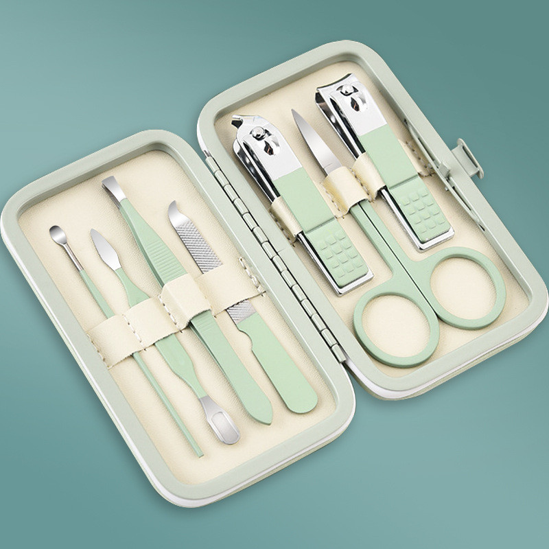 Σετ νυχοκόπτη 7 τεμαχίων Μεγάλο ανοιγόμενο εργαλείο μανικιούρ Unisex μίνι συμπαγές δώρο Τσιμπιδάκι με κλιπ φρυδιών Σετ εργαλείων κοπής νυχιών