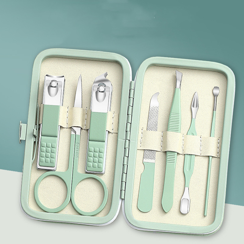 Σετ νυχοκόπτη 7 τεμαχίων Μεγάλο ανοιγόμενο εργαλείο μανικιούρ Unisex μίνι συμπαγές δώρο Τσιμπιδάκι με κλιπ φρυδιών Σετ εργαλείων κοπής νυχιών