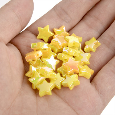 50 vnt 11 mm akrilo karoliukai žvaigždės širdies formos spalvingi AB simfoniniai karoliukai papuošalams gaminti „pasidaryk pats“ apyrankės, reikmenys, reikmenys