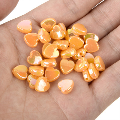 50 vnt 11 mm akrilo karoliukai žvaigždės širdies formos spalvingi AB simfoniniai karoliukai papuošalams gaminti „pasidaryk pats“ apyrankės, reikmenys, reikmenys