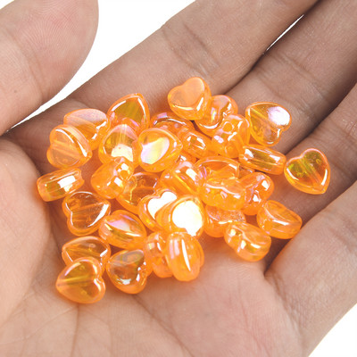 50 vnt 11 mm akrilo karoliukai žvaigždės širdies formos spalvingi AB simfoniniai karoliukai papuošalams gaminti „pasidaryk pats“ apyrankės, reikmenys, reikmenys