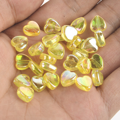 50 vnt 11 mm akrilo karoliukai žvaigždės širdies formos spalvingi AB simfoniniai karoliukai papuošalams gaminti „pasidaryk pats“ apyrankės, reikmenys, reikmenys