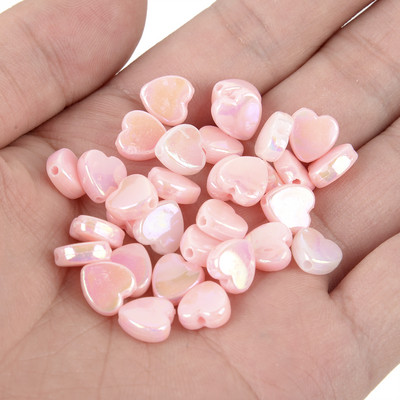 50 vnt 11 mm akrilo karoliukai žvaigždės širdies formos spalvingi AB simfoniniai karoliukai papuošalams gaminti „pasidaryk pats“ apyrankės, reikmenys, reikmenys