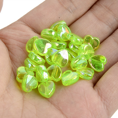 50 vnt 11 mm akrilo karoliukai žvaigždės širdies formos spalvingi AB simfoniniai karoliukai papuošalams gaminti „pasidaryk pats“ apyrankės, reikmenys, reikmenys