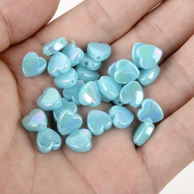 50 vnt 11 mm akrilo karoliukai žvaigždės širdies formos spalvingi AB simfoniniai karoliukai papuošalams gaminti „pasidaryk pats“ apyrankės, reikmenys, reikmenys