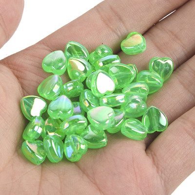 50 vnt 11 mm akrilo karoliukai žvaigždės širdies formos spalvingi AB simfoniniai karoliukai papuošalams gaminti „pasidaryk pats“ apyrankės, reikmenys, reikmenys