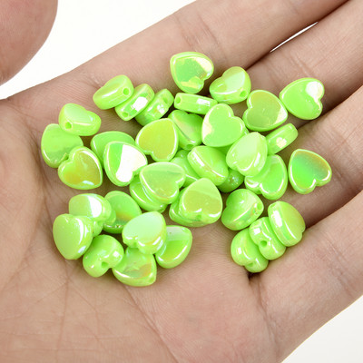 50 vnt 11 mm akrilo karoliukai žvaigždės širdies formos spalvingi AB simfoniniai karoliukai papuošalams gaminti „pasidaryk pats“ apyrankės, reikmenys, reikmenys