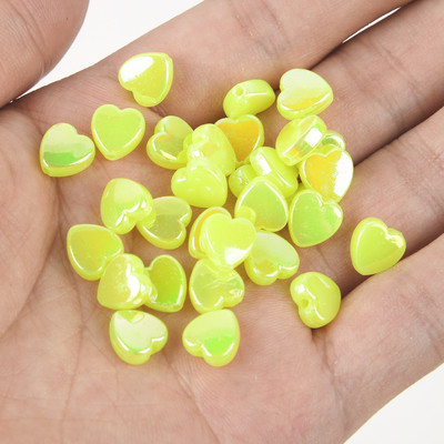 50 vnt 11 mm akrilo karoliukai žvaigždės širdies formos spalvingi AB simfoniniai karoliukai papuošalams gaminti „pasidaryk pats“ apyrankės, reikmenys, reikmenys