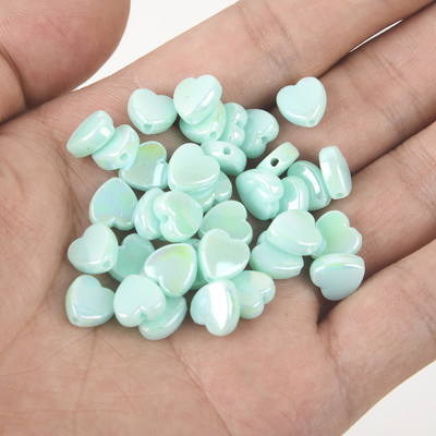 50 vnt 11 mm akrilo karoliukai žvaigždės širdies formos spalvingi AB simfoniniai karoliukai papuošalams gaminti „pasidaryk pats“ apyrankės, reikmenys, reikmenys